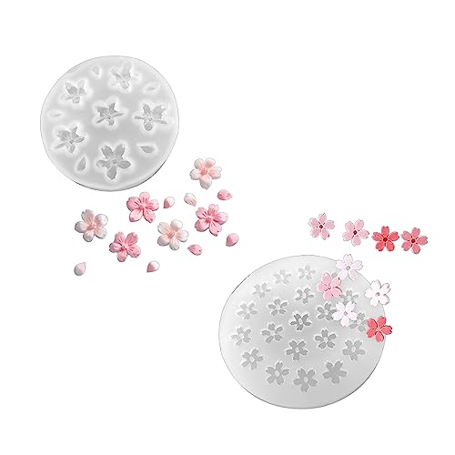 goodluxx Blumenharzform 3D Sakura Silikonformen Wassertropfen Epoxidharz Gießform für DIY Halskette Ohrringe Schmuckherstellung Blumenharz Formen A# von goodluxx