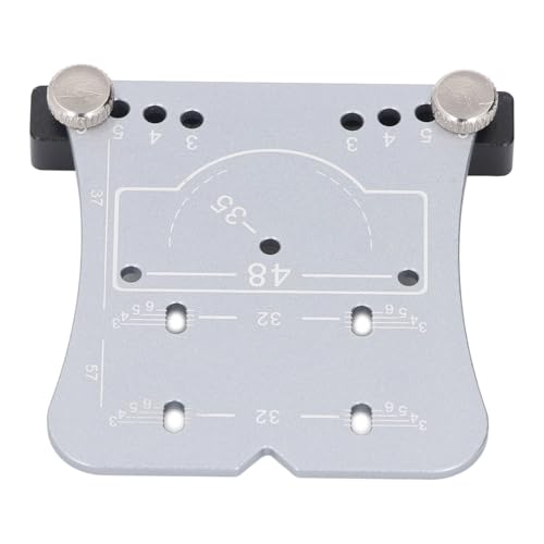 Scharnier Punch Locator, 35 mm Scharnier Bow Jig Leitfaden mit Einstellbarer Randmarkierung und 4 Lochabstand für Eine Präzise Positionierung (Silberscharnier) von goodstumbler