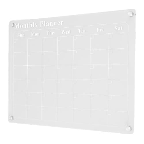Weißer Magneter Trockenerase Board für Kühlschrank, Klares Acryl Wiederverwendbarer Planungsscheibe, mit Marker und Radiergummi, Ideal Als Kühlschrank Weiße Brett (Monatlicher Zeitplan) von goodstumbler