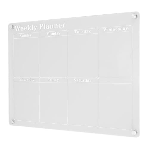 Weißer Magneter Trockenerase Board für Kühlschrank, Klares Acryl Wiederverwendbarer Planungsscheibe, mit Marker und Radiergummi, Ideal Als Kühlschrank Weiße Brett (Wöchentlicher Zeitplan) von goodstumbler
