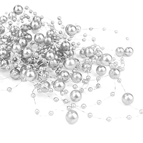 Goodymax 6,5 m Perlengirlanden Silber - Perlengirlande Dekoschnur Perlenkette von Goodymax