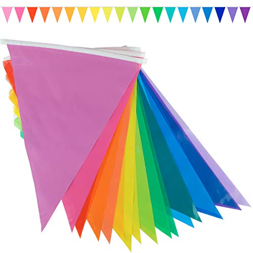 Goodymax® Wimpelkette 10 m Farbverlauf 20 Farben Regenbogen Rainbow von Goodymax