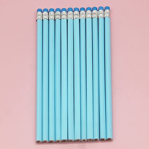 20/50/100 Stück personalisierte Buntstifte aus Holz, individuelle Schuldekoration, Stift mit Radiergummi, Hochzeitsgeschenk, Babyparty, Party (blau, 20 Stück) von GORS