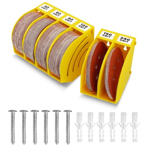 150mm Schleifscheiben Aufbewahrungsbox – Set aus 6 Boxen, Gelb, Platzsparend, Stapelbar, mit Körnungs-Kategorisierung für Werkstatt und Exzenterschleifer Zubehör 150mm Schleifscheiben Aufbewahrungsbox – Set aus 6 Boxen, Gelb, Platzsparend, Stapelbar, mit Körnungs-Kategorisierung für Werkstatt und Exzenterschleifer Zubehör von gostle