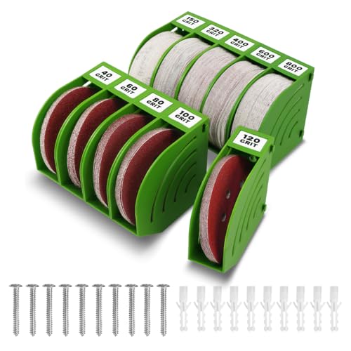 gostle 150mm Schleifscheiben Aufbewahrungsbox – Set aus 10 Boxen, Grün, Platzsparend, Stapelbar, mit Körnungs-Kategorisierung für Werkstatt und Exzenterschleifer Zubehör gostle 150mm Schleifscheiben Aufbewahrungsbox – Set aus 10 Boxen, Grün, Platzsparend, Stapelbar, mit Körnungs-Kategorisierung für Werkstatt und Exzenterschleifer Zubehör von gostle