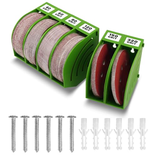 gostle 150mm Schleifscheiben Aufbewahrungsbox – Set aus 6 Boxen, Grün, Platzsparend, Stapelbar, mit Körnungs-Kategorisierung für Werkstatt und Exzenterschleifer Zubehör gostle 150mm Schleifscheiben Aufbewahrungsbox – Set aus 6 Boxen, Grün, Platzsparend, Stapelbar, mit Körnungs-Kategorisierung für Werkstatt und Exzenterschleifer Zubehör von gostle