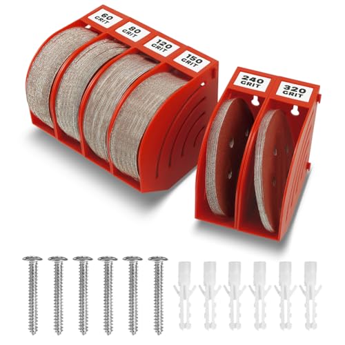 gostle 150mm Schleifscheiben Aufbewahrungsbox – Set aus 6 Boxen, Rot, Platzsparend, Stapelbar, mit Körnungs-Kategorisierung für Werkstatt und Exzenterschleifer Zubehör gostle 150mm Schleifscheiben Aufbewahrungsbox – Set aus 6 Boxen, Rot, Platzsparend, Stapelbar, mit Körnungs-Kategorisierung für Werkstatt und Exzenterschleifer Zubehör von gostle