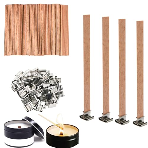 Holzdocht Holz Wick, gotyou 50 Stück Handwerk Docht, Holzdocht Holz Kerze Docht Kerzen, Docht für Kerzen Holz, Holz Kerze Docht, Umweltfreundliche Kerzendocht, für Kerzenherstellung und DIY Handwerk von gotyou