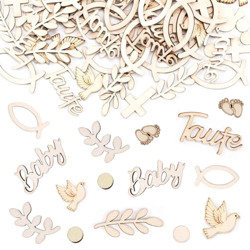gotyou 200 Stück Streudeko Taufe, Streudeko Kommunion, Taufe Deko, Holz Konfetti Taufe, Für Firmung Konfirmation Babyshowerparty Taufdeko gotyou 200 Stück Streudeko Taufe, Streudeko Kommunion, Taufe Deko, Holz Konfetti Taufe, Für Firmung Konfirmation Babyshowerparty Taufdeko von gotyou