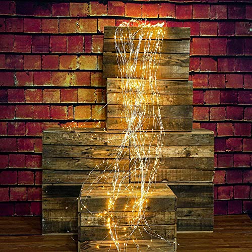 Gresonic Lichterkette Außen Wasserfall Lichterbündel 400 LED Lichterschweif mit Strom, Wasserdichte Lichterstrang für Gießkanne kinderzimmer camping balkon Aussen und Innen Deko Warmweiß von Gresonic