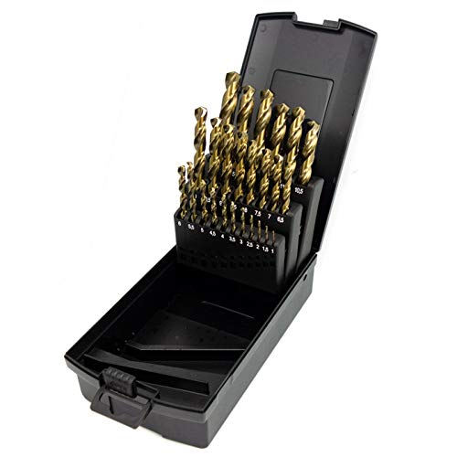 GREYWOLF 25-teiliges Kobalt-Bohrer-Set, M35 Industriequalität, HSS-Bohrer (1 mm – 13 mm), 0,5 mm abgestuft, für Edelstahl, Gusseisen und Hartmetalle, mit indexierter Aufbewahrungsbox von greywolf