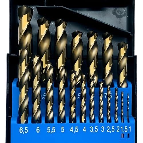 GREYWOLF Kobaltbohrer-Set, 19-teilig M35 Schnellarbeitsstahl-Spiralbohrer, Metallbohrer für Hartmetall, Edelstahl, Gusseisen, Holz und Kunststoff, mit Indexbox 1,0 mm-10,0 mm GREYWOLF Kobaltbohrer-Set, 19-teilig M35 Schnellarbeitsstahl-Spiralbohrer, Metallbohrer für Hartmetall, Edelstahl, Gusseisen, Holz und Kunststoff, mit Indexbox 1,0 mm-10,0 mm von greywolf