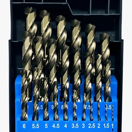 GREYWOLF Kobaltbohrer-Set, 25-teilig M35 Schnellarbeitsstahl-Spiralbohrer, Metallbohrer für Hartmetall, Edelstahl, Gusseisen, Holz und Kunststoff, mit Indexbox 1,0 mm-13,0 mm GREYWOLF Kobaltbohrer-Set, 25-teilig M35 Schnellarbeitsstahl-Spiralbohrer, Metallbohrer für Hartmetall, Edelstahl, Gusseisen, Holz und Kunststoff, mit Indexbox 1,0 mm-13,0 mm von greywolf