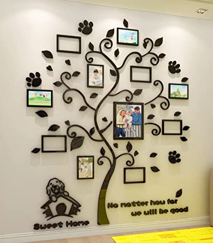 Wandtattoo Baum 3D DIY Wandaufkleber Familie Bilderrahmen Foto Hund Sticker Wandbilder Wandkunst Wanddekoration für Schlafzimmer Wohnzimmer Kinderzimmer Hause Kindergarten 1 Schwarz Wandtattoo Baum 3D DIY Wandaufkleber Familie Bilderrahmen Foto Hund Sticker Wandbilder Wandkunst Wanddekoration für Schlafzimmer Wohnzimmer Kinderzimmer Hause Kindergarten 1 Schwarz von guangmu