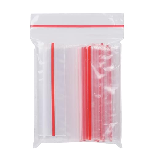 guangyuan 100 Stück kleine Plastiktüten, verschließbar, Druckverschlussbeutel, 13 x 9 cm, transparent, wiederverschließbar, transparent, Polyethylen-Beutel für Küche, Kunst, Handwerk, Büro, Schmuck von guangyuan