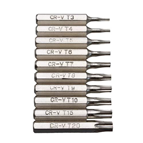 guangzhou 10 Stück Cr-V Torx Schraubendreher Bits Set T3 T4 T5 T6 T7 T8 T9 T10 T15 T20 Mobile Reparatur Bit Pflaumenblüten Reparaturkopf Pflaumen Charge Silber von guangzhou