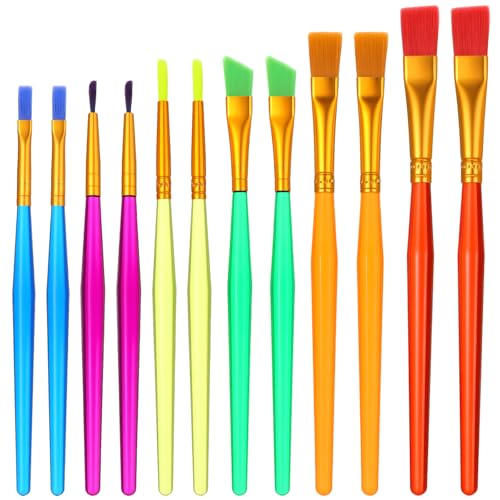 Guduling 12 Stück Pinsel Wasserfarben Kinder - Aquarell Pinsel Set, 12 Stück Nylon Malpinsel für Kinder, Pinselset Kinders, Kunststoffgriff für Kunst und Handwerk Guduling 12 Stück Pinsel Wasserfarben Kinder - Aquarell Pinsel Set, 12 Stück Nylon Malpinsel für Kinder, Pinselset Kinders, Kunststoffgriff für Kunst und Handwerk von guduling