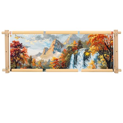 Stickerei-Rahmen, abnehmbarer Kreuzstichrahmen, Scroll-Stickerei und Quilt-Halter für Kreuzstich, Nadelspitze und Nähprojekte (84,5 x 30,5 cm) von guofa
