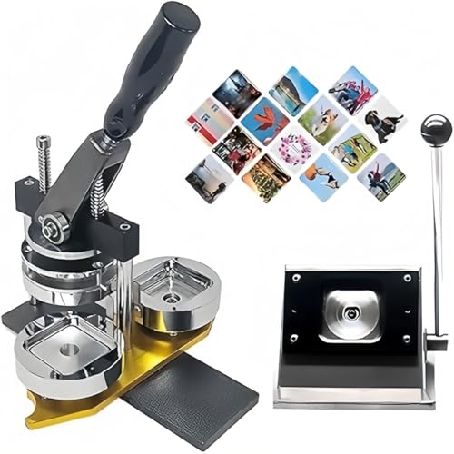 guoyjmm Fotomagnetmaschine, 5 x 5 cm, tragbarer Button-Maker mit Pressmaschine, Papierschneider und 100 Verbrauchsmaterialien, für Bastel- und Heimwerkerprojekte guoyjmm Fotomagnetmaschine, 5 x 5 cm, tragbarer Button-Maker mit Pressmaschine, Papierschneider und 100 Verbrauchsmaterialien, für Bastel- und Heimwerkerprojekte von guoyjmm