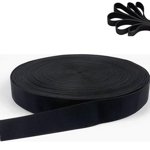 Elastisch Band, 10 Meter Gummiband, Gummiband Breit 20 mm für Hosengummi, Haushalt DIY Handwerk, Schwarz von gvivej