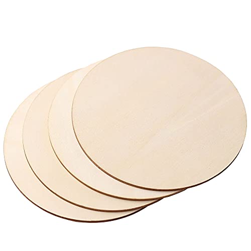gvivej Runde Holzscheiben, 20 Stück, 10cm, Unvollendete Runde Holzscheibe, für DIY Kunst, Wanddekoration von gvivej