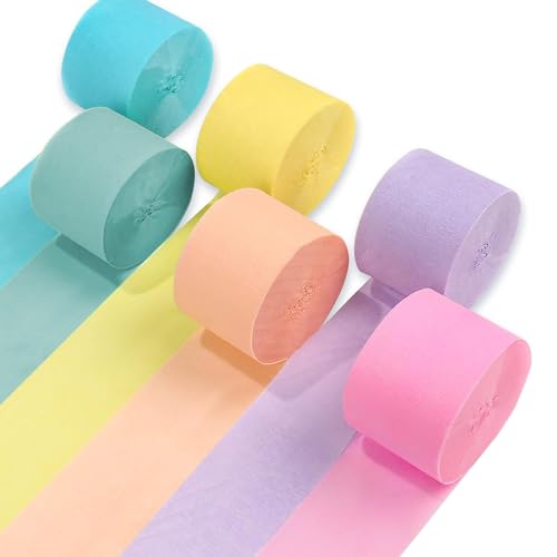 Krepppapier 6 Rollen, Macaron Krepppapier Bunt, Krepp Papier für Partydeko, Geburtstagsdeko, Hochzeitsdekorationen, 4,5 cm x 25 m, Macaron Krepppapier 6 Rollen, Macaron Krepppapier Bunt, Krepp Papier für Partydeko, Geburtstagsdeko, Hochzeitsdekorationen, 4,5 cm x 25 m, Macaron von gvivej