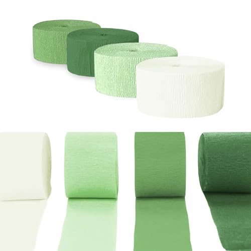 Krepppapier 8 Rollen, Krepp Papier von Hellgrün, Grün, Dunkelgrün, Weiß, Regenbogen Krepppapier Band für Partydeko, Geburtstagsdeko, Hochzeitsdekorationen, 4,5 cm x 25 m Krepppapier 8 Rollen, Krepp Papier von Hellgrün, Grün, Dunkelgrün, Weiß, Regenbogen Krepppapier Band für Partydeko, Geburtstagsdeko, Hochzeitsdekorationen, 4,5 cm x 25 m von gvivej