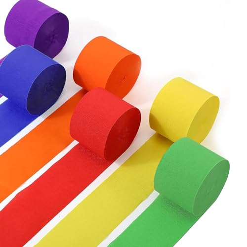 Krepppapier Bunt 6 Rollen, Regenbogen Krepppapier Band, Krepp Papier für Partydeko, Geburtstagsdeko, Hochzeitsdekorationen, 4,5 cm x 25 m Krepppapier Bunt 6 Rollen, Regenbogen Krepppapier Band, Krepp Papier für Partydeko, Geburtstagsdeko, Hochzeitsdekorationen, 4,5 cm x 25 m von gvivej