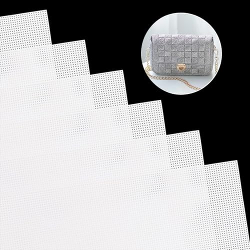 Plastic Canvas Sheets, 30 * 20CM Kreuzstich Stoff Baumwolle,6 Stück Count Kreuzstich Kunststoffgitter, für Sticken, Basteln, Stricken und Häkeln, Transparent von gvivej