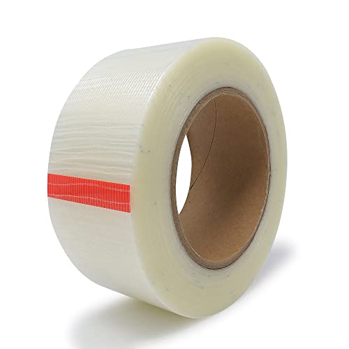 gws Filament-Klebeband, extra starkes Packband in Profi-Qualität, Gewebeband in Kreuzrichtung glasfaserverstärkt, Dicke: 120 μm (1 Rolle, 50 mm x 50 m, kreuzverstärkt) von gws