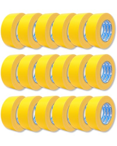 gws Gewebe-Klebeband, Synthesekautschuk-Panzertape-Duct-Tape, von Hand reißbar, 27 Mesh-Gewebe, Gewebeklebeband zur vielseitigen Anwendung 50 m x 48 mm (18, Gelb, 50 m x 44 mm) von gws