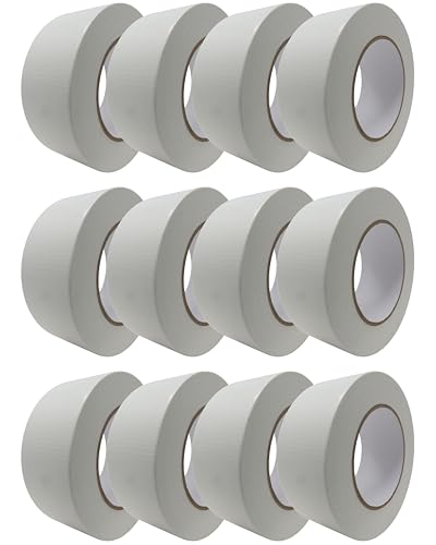 gws Gewebe-Klebeband 12 Rollen, Synthesekautschuk-Panzer-Duct-Tape, von Hand reißbar, 27 Mesh-Gewebe, Gewebeklebeband zur vielseitigen Anwendung 50 m x 48 mm, Weiß. von gws