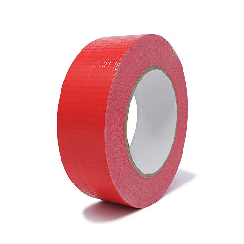 gws Panzer-Tape 1 Rollen kräftiges Gewebe-Klebeband für raue Untergründe | robustes Steinband von Hand reißbar | versch. Farben | 50 m x 38 mm, rot von gws