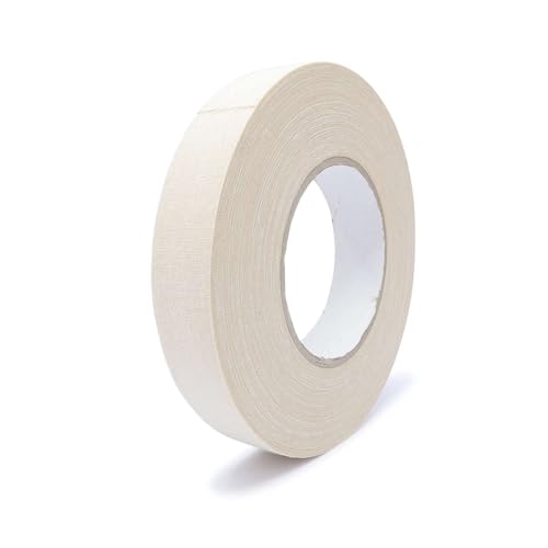 gws Rohgewebe Gewebeband 21541 – 50m x 25mm, weiß – Flexibles Klebeband für Kabelbündelungen, Kantenschutz, Buchverstärkung und Outdoor-Anwendungen – reißfest, temperaturbeständig, handreißbar von gws