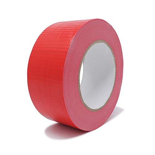 gws Panzer-Tape 1 Rolle kräftiges Gewebe-Klebeband für raue Untergründe robustes Steinband von Hand reißbar Länge 50 m x 50 mm breit, rot von gws