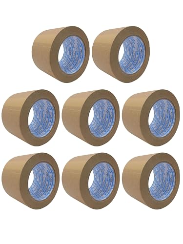 gws tapes Papier-Packband/Naturkautschuk-Klebstoff/nachhaltig/recyclinggerecht/Klebeband für Pakete, Umzug (ohne Abroller, 8 Rollen) von gws