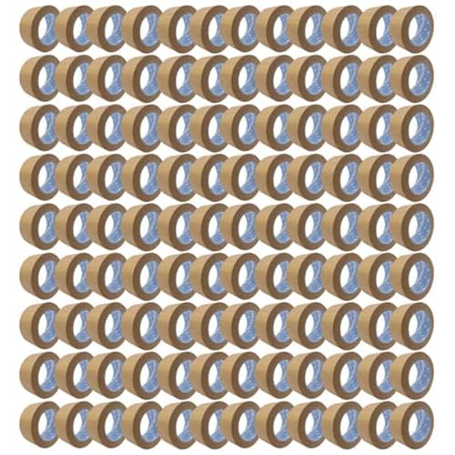 gws tapes Papier-Packband 108 Rollen/Naturkautschuk-Klebstoff/nachhaltig/recyclinggerecht/Klebeband für Pakete, Umzug uvm / 50 m x 50 mm, braun von gws