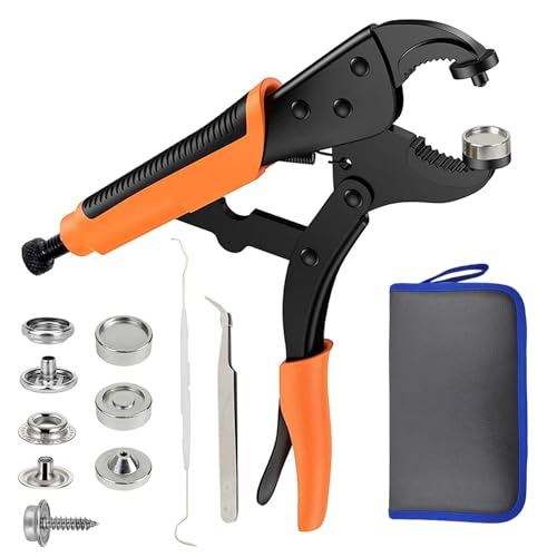 gxwcyi 15mm Druckknopf-Set Mit Zange, Edelstahl, Orange, Flach, Reparatur & Anpassung von Kleidung, Taschen & Schuhen von gxwcyi