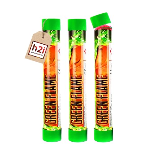 h2i Bengalo - Bengalfeuer | 3 St. | Grün | 40 s | Kraftvolle Handfackel für spektakuläre Lichteffekte | Leuchtfackel & Lanzenlicht mit Heller Flamme & Rauch | Ideal für Partys & Events | d | Kat F1 h2i Bengalo - Bengalfeuer | 3 St. | Grün | 40 s | Kraftvolle Handfackel für spektakuläre Lichteffekte | Leuchtfackel & Lanzenlicht mit Heller Flamme & Rauch | Ideal für Partys & Events | d | Kat F1 von h2i