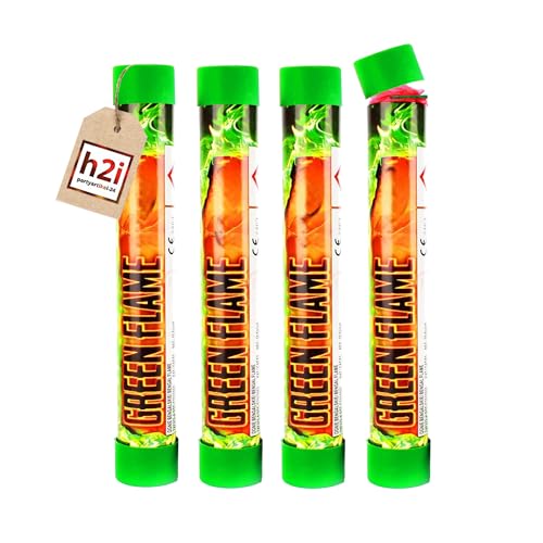 h2i Bengalo - Bengalfeuer | 4 St. | Grün | 40 s | Kraftvolle Handfackel für spektakuläre Lichteffekte | Leuchtfackel & Lanzenlicht mit Heller Flamme & Rauch | Ideal für Partys & Events | e | Kat F1 h2i Bengalo - Bengalfeuer | 4 St. | Grün | 40 s | Kraftvolle Handfackel für spektakuläre Lichteffekte | Leuchtfackel & Lanzenlicht mit Heller Flamme & Rauch | Ideal für Partys & Events | e | Kat F1 von h2i