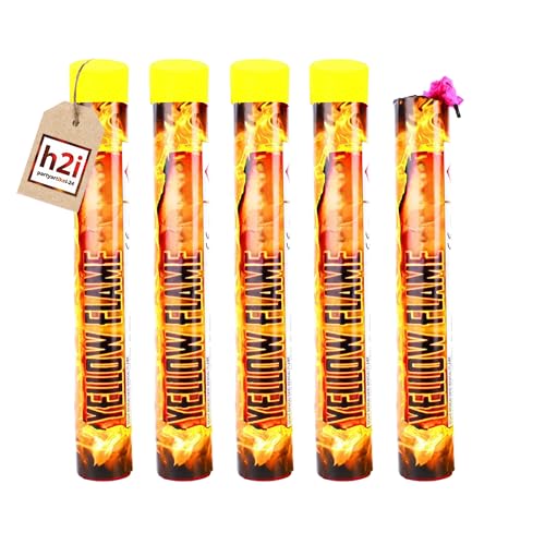 h2i Bengalo - Bengalfeuer | 5 St. | Gelb | 40 s | Kraftvolle Handfackel für spektakuläre Lichteffekte | Leuchtfackel & Lanzenlicht mit Heller Flamme & Rauch | Ideal für Partys & Events | g | Kat F1 h2i Bengalo - Bengalfeuer | 5 St. | Gelb | 40 s | Kraftvolle Handfackel für spektakuläre Lichteffekte | Leuchtfackel & Lanzenlicht mit Heller Flamme & Rauch | Ideal für Partys & Events | g | Kat F1 von h2i