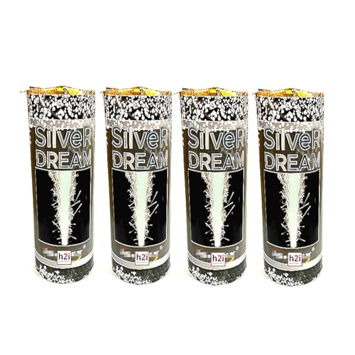 h2i Silver Dream Vulkan | 4 St. | +/- 20 sek | Outdoor Leuchtfontäne mit Silber Funkenregen für Silvester, Halloween & Partys | Kinder & Jugendfeuerwerk | Ganzjahresfeuerwerk Kat 1 h2i Silver Dream Vulkan | 4 St. | +/- 20 sek | Outdoor Leuchtfontäne mit Silber Funkenregen für Silvester, Halloween & Partys | Kinder & Jugendfeuerwerk | Ganzjahresfeuerwerk Kat 1 von h2i