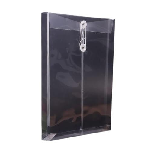Dokumentenmappen, Aktenmappen, Aktenordner, 5 Stück, modische A4-Büro-Aktentasche, Knopfverschluss, Ordnertasche, transparenter Kunststoff-Aktenordner, Bürobedarf, Akten-Organizer (Farbe: Weiß) (Farbe von hOnYbmq