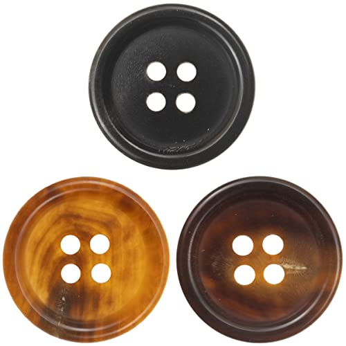 Knöpfe annähen, 12 Stück Trompetenknopf Set for Blazer Blazer Hellbraun Schwarz Dunkelbraun Knöpfe von hOnYbmq