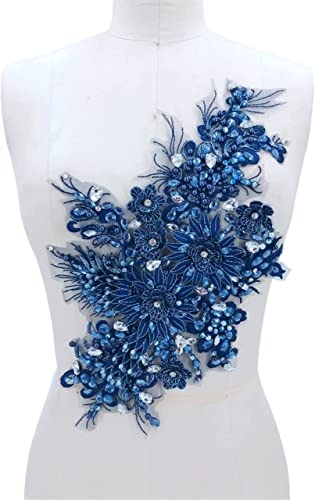 Stickerei-Aufnäher, 3D-Spitzenblumen, zum Selbermachen, Hochzeitskleid, Kostüme, dekoratives Zubehör, 38,1 x 22,9 cm Stickerei-Aufnäher, 3D-Spitzenblumen, zum Selbermachen, Hochzeitskleid, Kostüme, dekoratives Zubehör, 38,1 x 22,9 cm von hOnYbmq