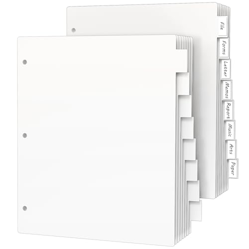 3 Ringbuch-Trennblätter mit 8 Registern, 2 Sets mit 8 Trennblättern, 1/5 geschnittene Register, Briefgrößen-Trennblätter weiß, Blattschoner 21,6 x 27,9 cm, 3 Lochstanzer, 8 Register-Sets, insgesamt 16 von habgp