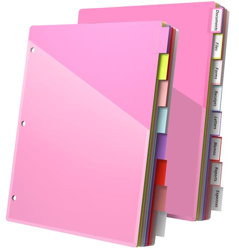 HABGP 16 Stück/2er-Set, 3 Ringbuch-Trennblätter mit Tabs, Trennblätter mit transparenten Vordertaschen und Registerkarten für 3-Ringordner, 8 Registerkarten, drei Ringordner-Trennblätter mit Reitern, HABGP 16 Stück/2er-Set, 3 Ringbuch-Trennblätter mit Tabs, Trennblätter mit transparenten Vordertaschen und Registerkarten für 3-Ringordner, 8 Registerkarten, drei Ringordner-Trennblätter mit Reitern, von habgp