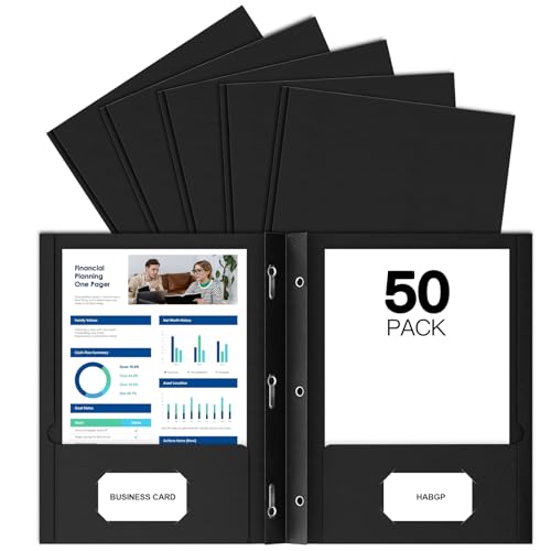 HABGP 50 schwarze Dokumentenmappen mit zwei Taschen und Zinken, Papierordner mit Taschen und Visitenkartenhalter, Ordner mit Tasche, Briefgröße, Organisieren von Papieren in Schule, Büro und Geschäft HABGP 50 schwarze Dokumentenmappen mit zwei Taschen und Zinken, Papierordner mit Taschen und Visitenkartenhalter, Ordner mit Tasche, Briefgröße, Organisieren von Papieren in Schule, Büro und Geschäft von habgp