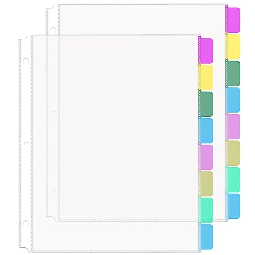 HABGP Transparente Trennblätter Teiler mit Reitern, 3 Ringbücher, 8 Registerkarten, 2 Set (16 Stück) von habgp
