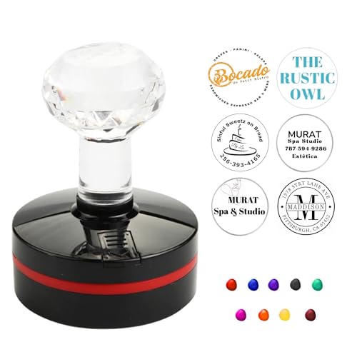 Selbstfärbender Gummistempel mit Logo, Upload Ihres eigenen Designs, QR-Code, personalisierbarer, selbstfärbender Gummistempel für Geschäftsdesign, Buch, Post, Datum, Rücksendung, Adress-Etikett von hadefa